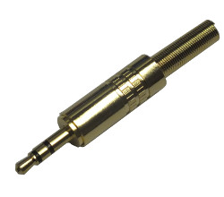 3.5mm Stereo Jack Plug Gold Finish - Click Image to Close