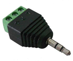 3.5mm Stereo Jack Plug to Screw Terminal Adaptor - Click Image to Close
