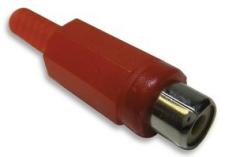 Red Inline Phono Socket - Click Image to Close