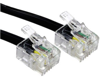 RJ11 plug to RJ11 plug Modem Lead 2m - Click Image to Close