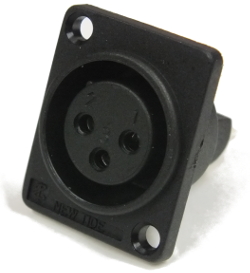 XLR Panel Socket 3-Pin Nylon