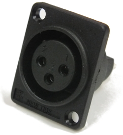 XLR Panel Socket 3-Pin Nylon - Click Image to Close