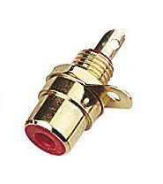 Red Gold Plated Phono Socket - Click Image to Close