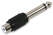 6.35mm mono jack plug to phono socket adaptor - Click Image to Close