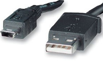 Mini USB Plug to USB A Plug lead 2m - Click Image to Close