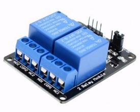 Relay Module 2-Ch 5V with Optocouplers.