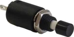 Black latching push switch