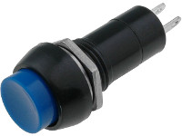 Blue momentary push switch - round button. - Click Image to Close
