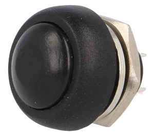 Black momentary push switch - short. - Click Image to Close