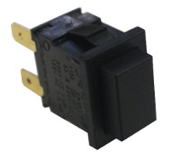 Black latching push switch 12A - Click Image to Close