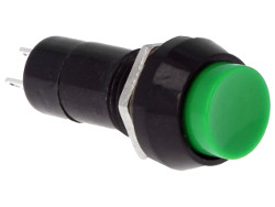 Green momentary push switch - round button.