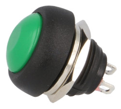 Green momentary push switch - short.